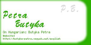 petra butyka business card